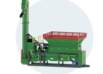 河北鎧嘉5T-150鏟車上料固定式大型玉米脫粒機